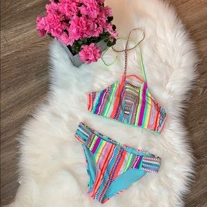 Two piece baiting suit (top S, bottoms M)